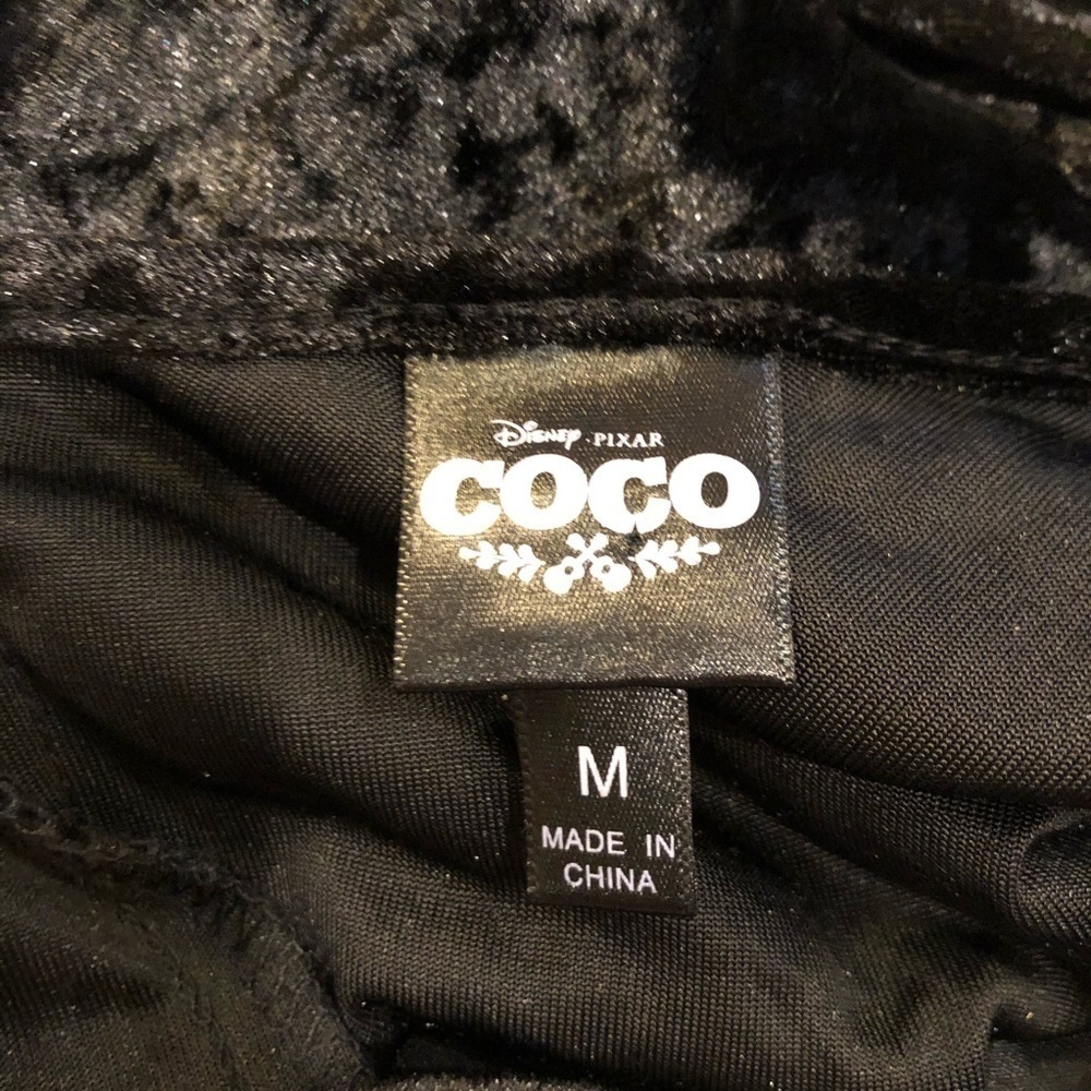 Disney Pixar Coco Black Velvet Cold Shoulder Dress - Picture 5 of 6